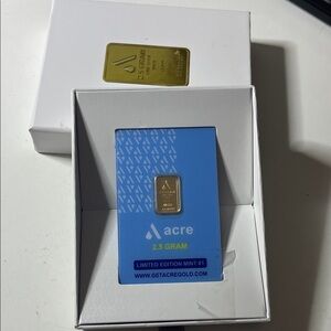 One Acre Swiss 2.5 Fine Gold Bar 999.9 W/ Original box, RARE